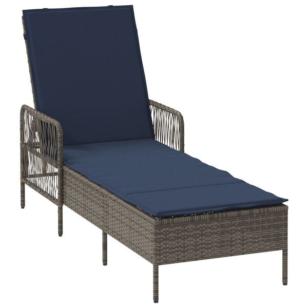 vidaXL Ξαπλώστρα 2-πρόσωπο 2 pcs Γκρι 35 x 35 x 32 εκ. συνθετικό ρατάν