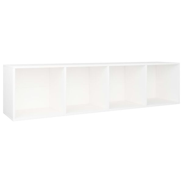 vidaXL Βιβλιοθήκη/Έπιπλο Τηλεόρασης Λευκό 36x30x143 εκ. Επεξ. Ξύλο