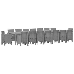 vidaXL &Sigma;&epsilon;&tau; &Tau;&rho;&alpha;&pi;&epsilon;&zeta;&alpha;&rho;ί&alpha;&sigmaf; &Kappa;ή&pi;&omicron;&upsilon; &mu;&epsilon; &Mu;&alpha;&xi;&iota;&lambda;ά&rho;&iota;&alpha; 17 pcs &Alpha;&nu;&omicron;&iota;&chi;&tau;ό &gamma;&kappa;&rho;&iota; PP