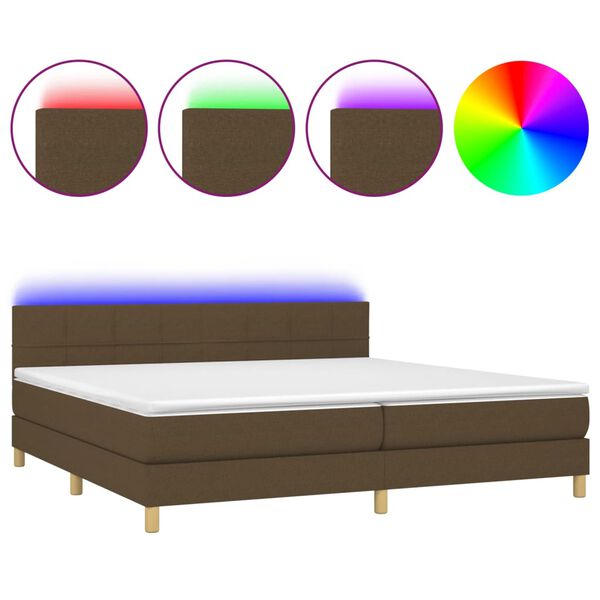vidaXL &Kappa;&rho;&epsilon;&beta;ά&tau;&iota; Boxspring &mu;&epsilon; &Sigma;&tau;&rho;ώ&mu;&alpha; & LED &Sigma;&kappa;.&Kappa;&alpha;&phi;έ 200x200 &epsilon;&kappa; &Upsilon;&phi;&alpha;&sigma;&mu;ά&tau;&iota;&nu;&omicron;