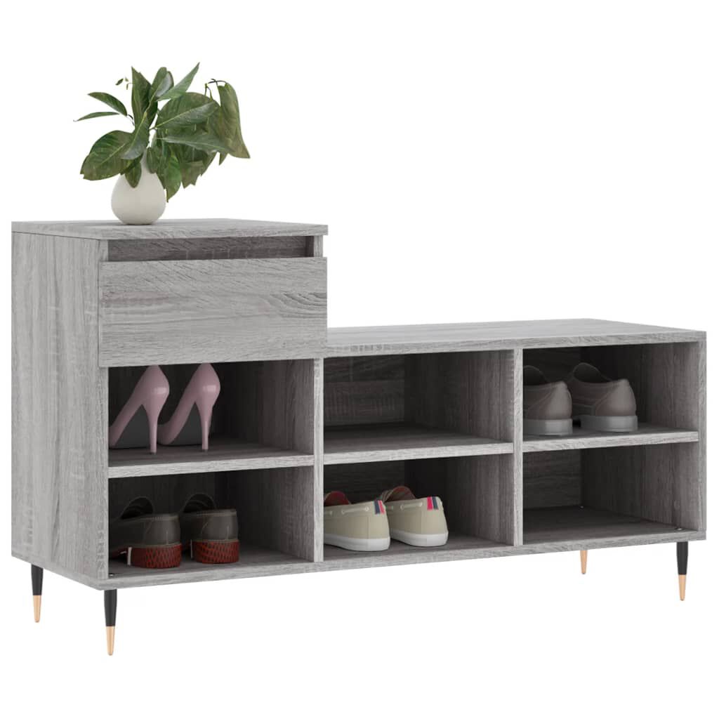 vidaXL Παπουτσοθήκη Γκρι Sonoma 102x36x60 εκ. από Επεξεργασμένο Ξύλο