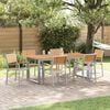 vidaXL Σέτ φαγητού για κήπο 7 pcs Γκρι και καφέ 200 x 90 x 75 cm