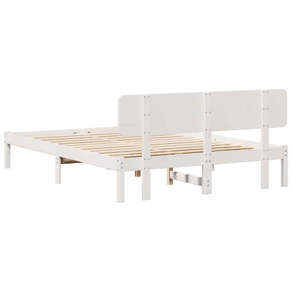 vidaXL Σκελετός Κρεβατιού Λευκό 200 x 200 cm Μασίφ ξύλο πεύκου
