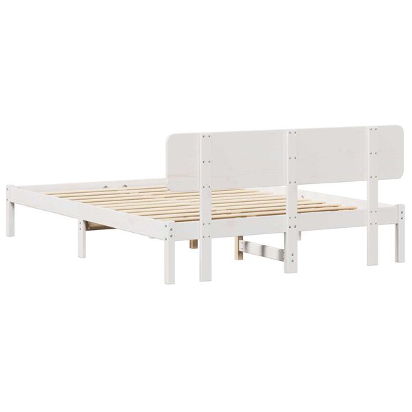 vidaXL Σκελετός Κρεβατιού Λευκό 200 x 200 cm Μασίφ ξύλο πεύκου