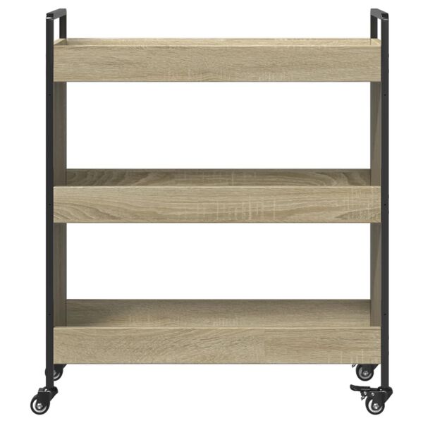 vidaXL Τρόλεϊ Κουζίνας Sonoma Δρυς 70x30x82 εκ. από Επεξεργασμένο Ξύλο