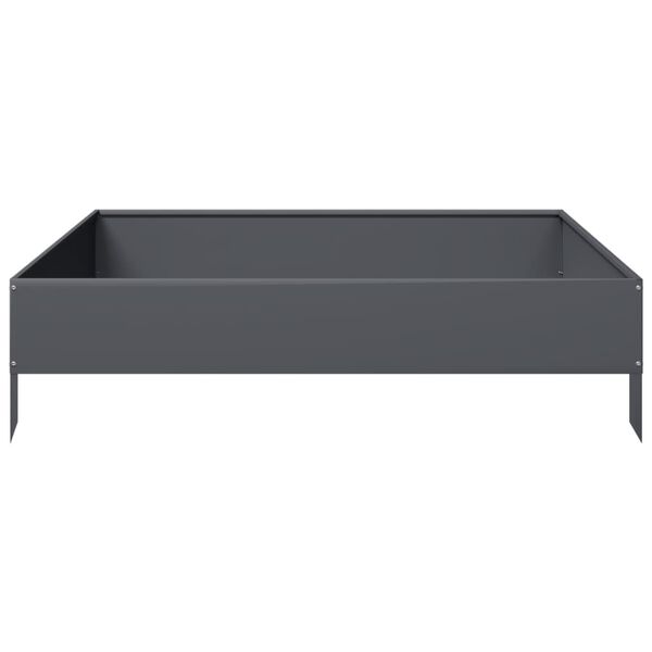 vidaXL Ζαρντινιέρα Υπερυψωμένη Ανθρακί 100x100x26 εκ. Ατσάλι