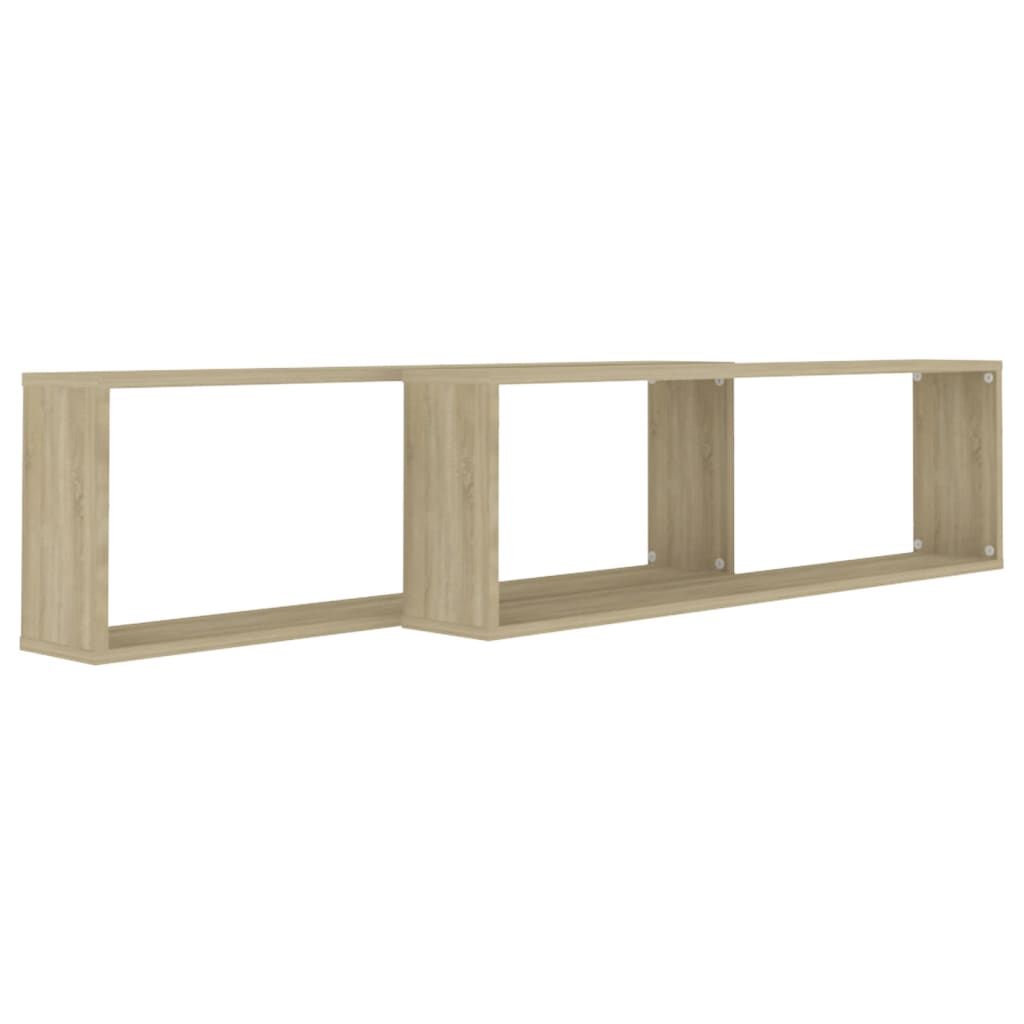 vidaXL Ράφια Κύβοι Τοίχου 2 τεμ. Sonoma Δρυς 100x15x30 εκ. Επεξ. Ξύλο