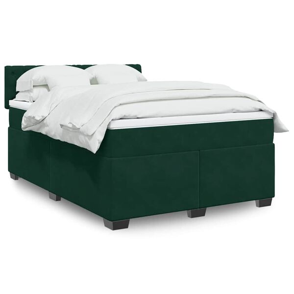 vidaXL &Kappa;&rho;&epsilon;&beta;ά&tau;&iota; Boxspring &mu;&epsilon; &Sigma;&tau;&rho;ώ&mu;&alpha; &Sigma;&kappa;&omicron;ύ&rho;&omicron; &Pi;&rho;ά&sigma;&iota;&nu;&omicron; 140x190&epsilon;&kappa;. &Beta;&epsilon;&lambda;&omicron;ύ&delta;&iota;&nu;&omicron;