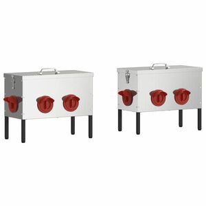 vidaXL Ταΐστρα κοτόπουλων 2 pcs Ασημί 41,5 x 20,5 x 33 εκ