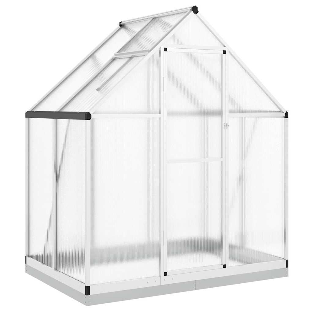 vidaXL Θερμοκήπιο με Πλαίσιο Βάσης Ασημί 169x114x202 εκ. Αλουμίνιο