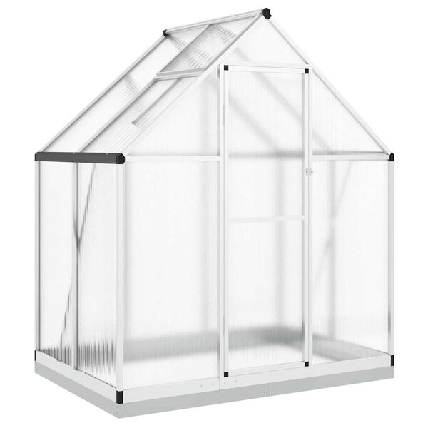 vidaXL Θερμοκήπιο με Πλαίσιο Βάσης Ασημί 169x114x202 εκ. Αλουμίνιο