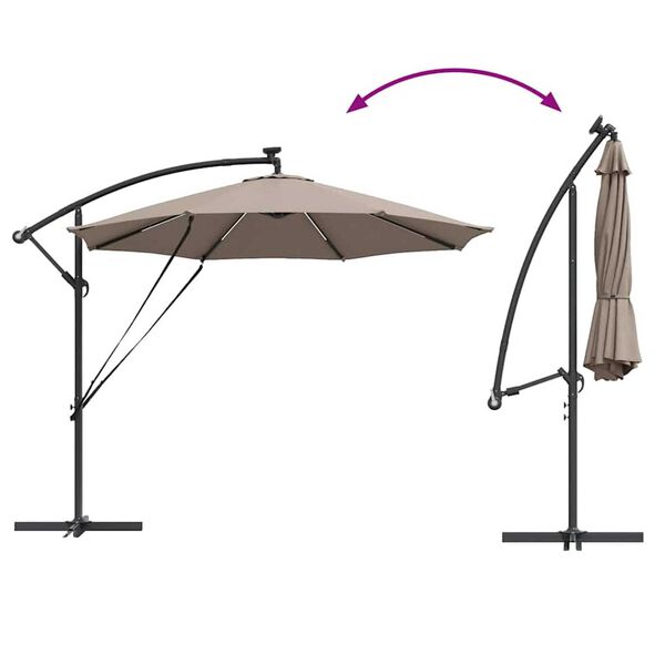 vidaXL Ομπρέλα Cantilever Banana Taupe 294 x 294 x 248 cm