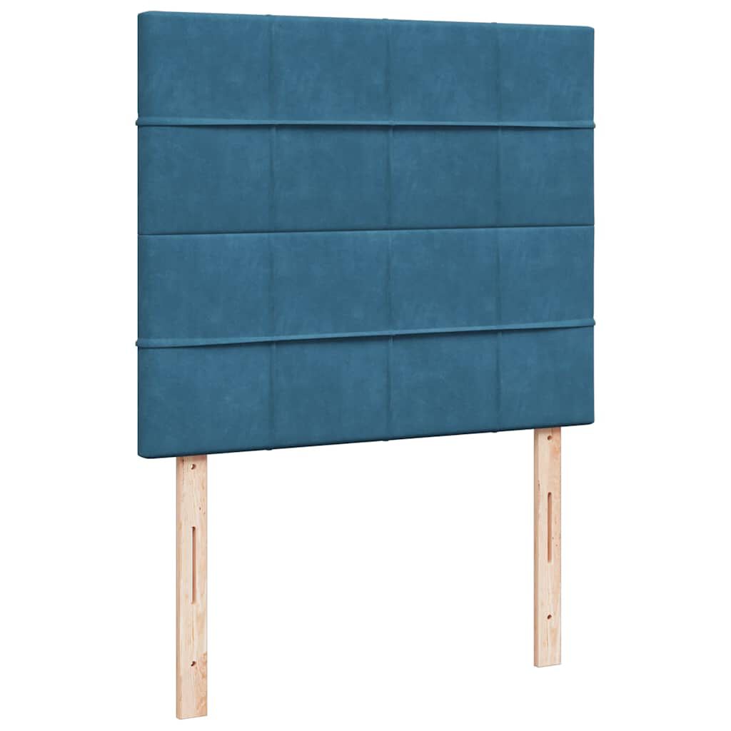 vidaXL Κρεβάτι Boxspring με Στρώμα Μπλε 120x200 εκ. Βελούδινο