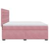 vidaXL Κρεβάτι Boxspring με Στρώμα Ροζ 200x200 εκ. Βελούδινο