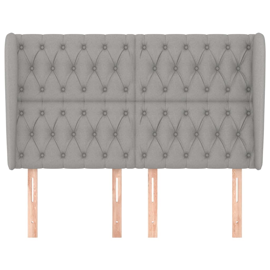 vidaXL Κεφαλάρι με Πτερύγια Ανοιχτό Γκρι 163x23x118/128 εκ. Υφασμάτινο