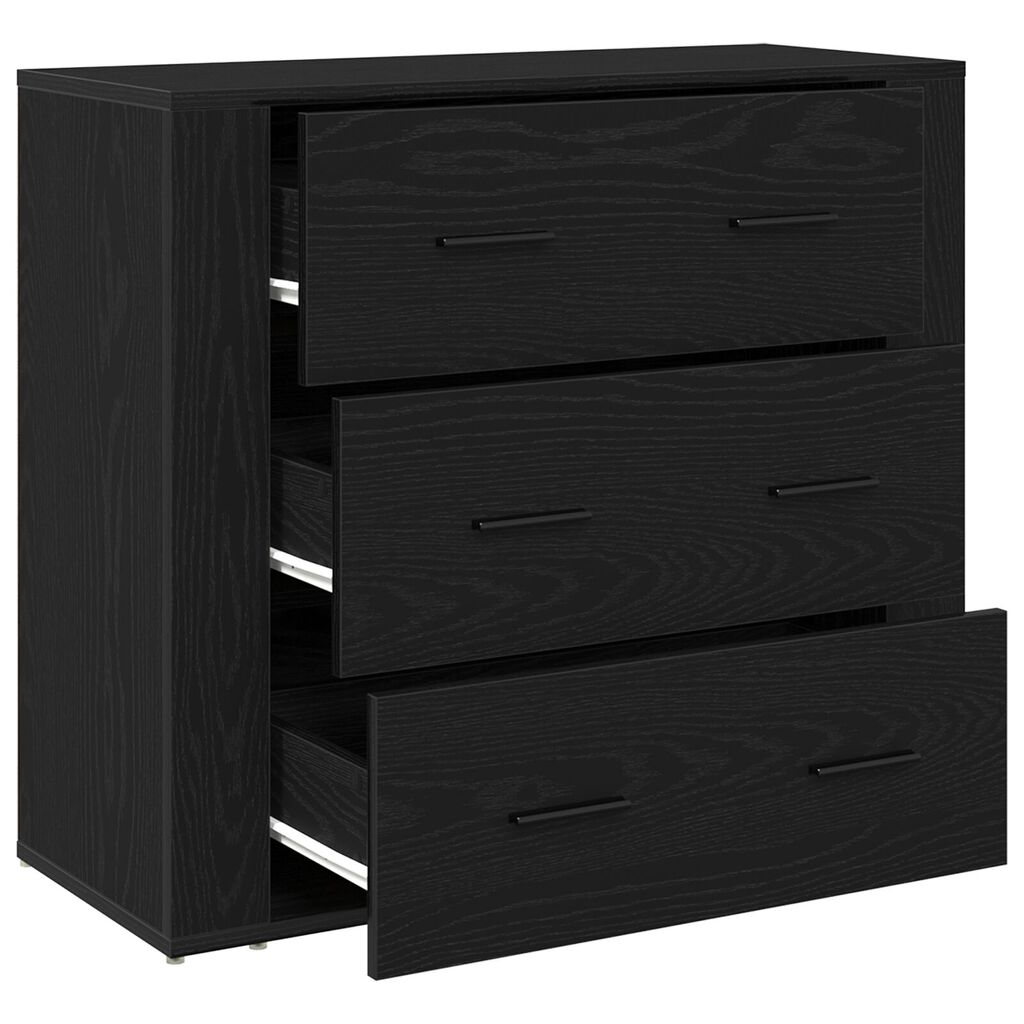 vidaXL Μπουφές Μαύρο Δρυς 33x80x70 εκ. Κατασκευασμένο ξύλο