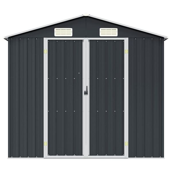 vidaXL Αποθήκη Κήπου Ανθρακί 205 x 129 x 183 εκ. Γαλβανισμένο Ατσάλι