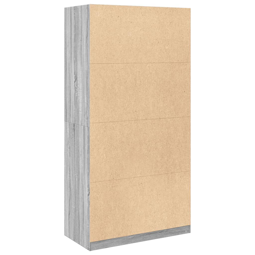 vidaXL Ντουλάπα Γκρι Sonoma 100 x 50 x 200 εκ. από Επεξεργασμένο Ξύλο
