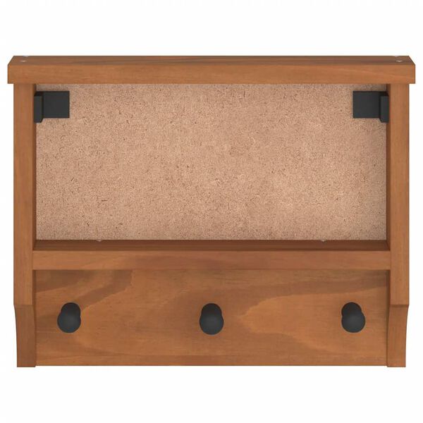 vidaXL Επίτοιχη κρεμάστρα παλτών SANDNES 45x12x35 εκ.Πεύκο μασίφ ξύλο