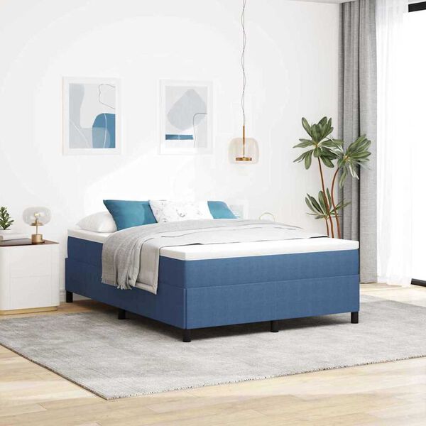vidaXL Σκελετός Κρεβατιού Μπλε 140 x 200 cm Βελούδο