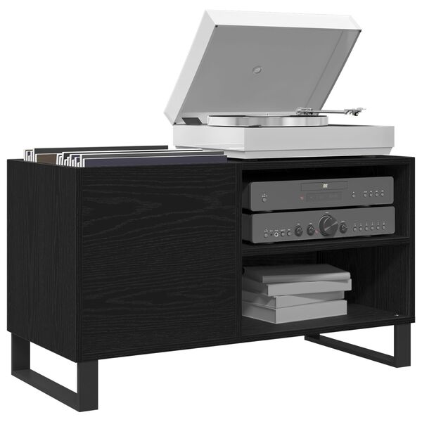 vidaXL Μαύρη Ντουλάπα Δίσκων από Σφένδαμο 84,5x38x48 εκ. Κατεργασμένο Ξύλο