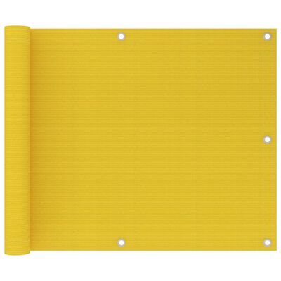 vidaXL Διαχωριστικό Βεράντας Κίτρινο 75 x 600 εκ. από HDPE
