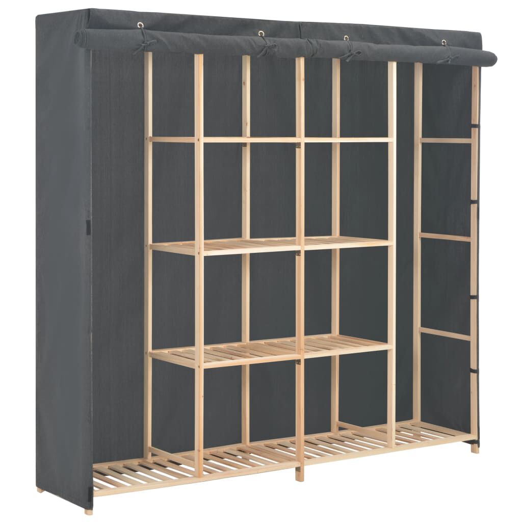 vidaXL Ντουλάπα Γκρι 173 x 40 x 170 εκ. Υφασμάτινη