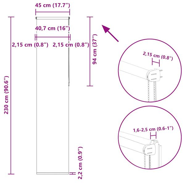 vidaXL Ρολέρ Μπλακάουτ Λευκό 45x230 εκ. Πλάτος υφάσματος 40,7 εκ.