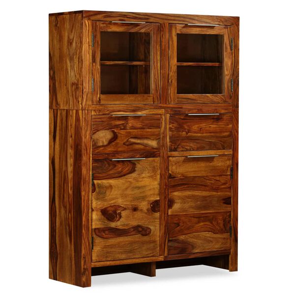 vidaXL Μπουφές Ψηλός 100 x 35 x 140 εκ. από Μασίφ Ξύλο Sheesham