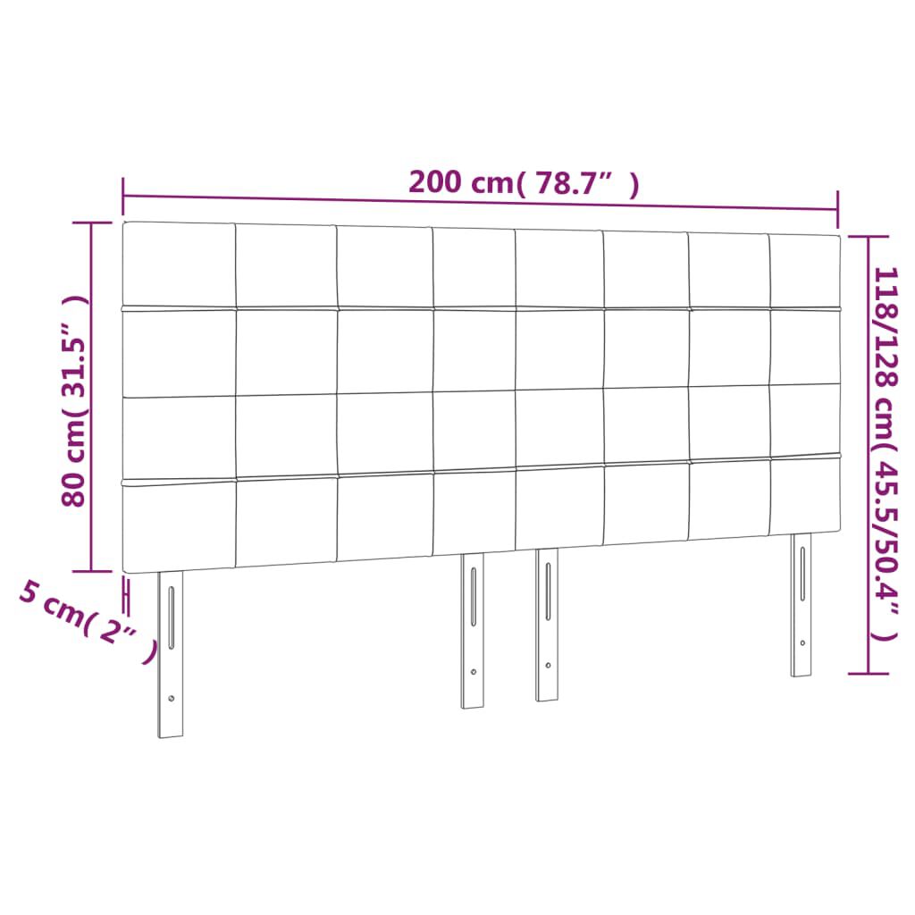 vidaXL Κεφαλάρια Κρεβατιού 4 τεμ. Μαύρο 100x5x78/88 εκ. Βελούδινο