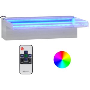 vidaXL Σιντριβάνι Καταρράκτης Πισίνας με RGB LED 30 εκ Ανοξειδ. Ατσάλι
