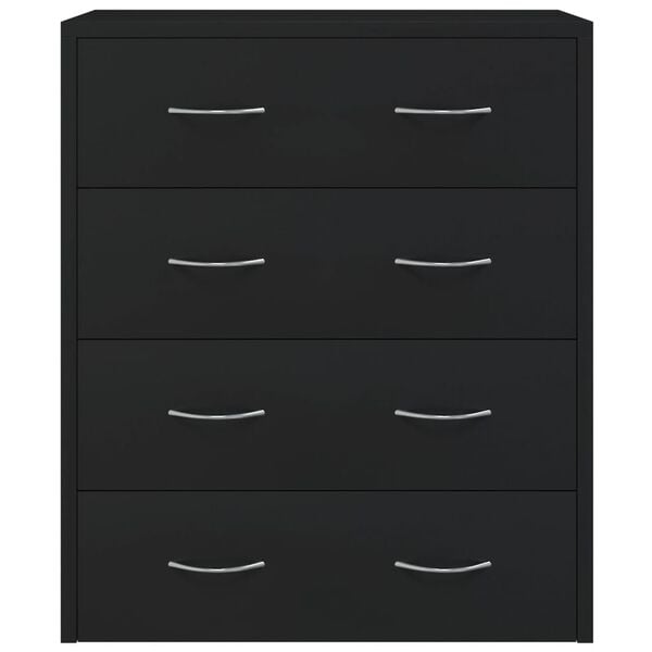 vidaXL Συρταριέρα με 4 Συρτάρια Μαύρη 60 x 30,5 x 71 εκ.