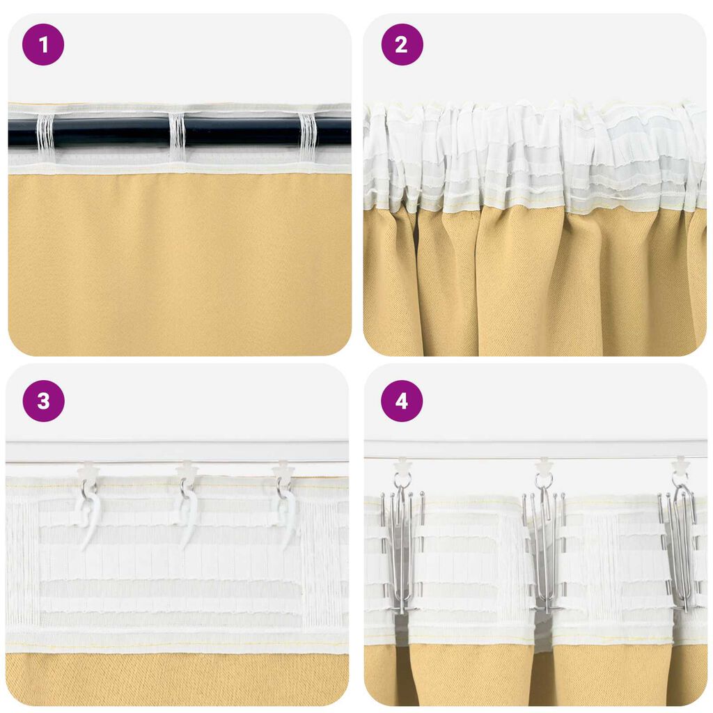 vidaXL Κουρτίνες με κουρτίνες 2 pcs Μπεζ 140 x 140 cm Πολυεστέρας