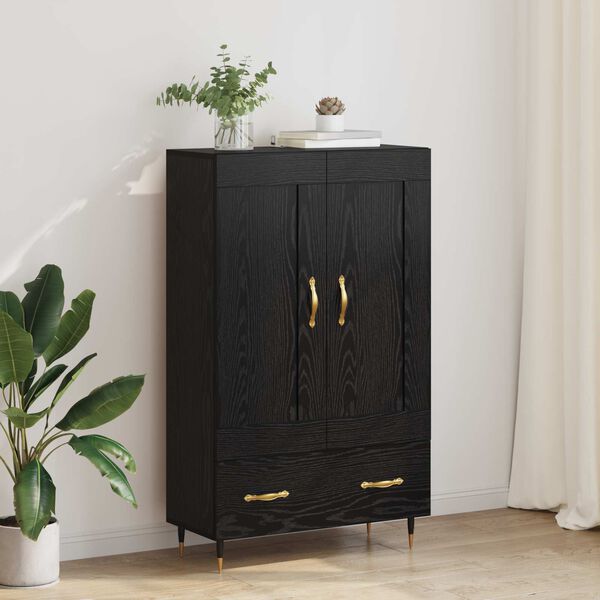 vidaXL Highboard &Mu;&alpha;ύ&rho;&eta; &Omicron;&xi;&upsilon;ά 69,5 x 31 x 115 &epsilon;&kappa;. &Epsilon;&pi;&epsilon;&xi;&epsilon;&rho;&gamma;&alpha;&sigma;&mu;έ&nu;&omicron; &xi;ύ&lambda;&omicron;