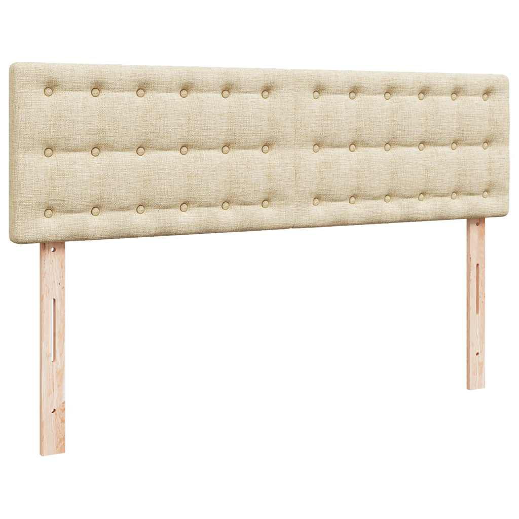 vidaXL Οθωμανικό κρεβάτι με στρώμα Cream 140x190cm ύφασμα