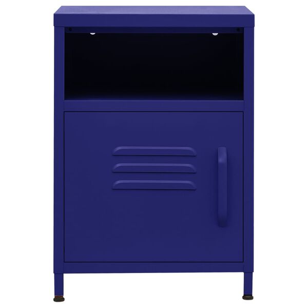 vidaXL Κομοδίνα 2 τεμ. Ναυτικό Μπλε 35 x 35 x 51 εκ. Ατσάλινα