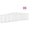 vidaXL Συρματοκιβώτια Τοξωτά 5 τεμ. 400x30x80/100 εκ. Γαλβαν. Ατσάλι