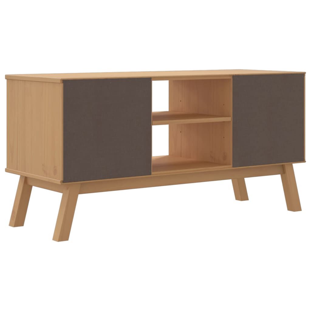 vidaXL Έπιπλο Τηλεόρασης OLDEN ΓκριΚαφέ 114x43x57εκ. Μασίφ Ξύλο Πεύκου