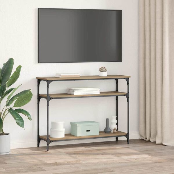 vidaXL &Tau;&rho;&alpha;&pi;έ&zeta;&iota; &kappa;&omicron;&nu;&sigma;ό&lambda;&alpha;&sigmaf; &mu;&epsilon; &rho;ά&phi;&iota; Artisan Oak 100 x 29 x 75 &epsilon;&kappa;.