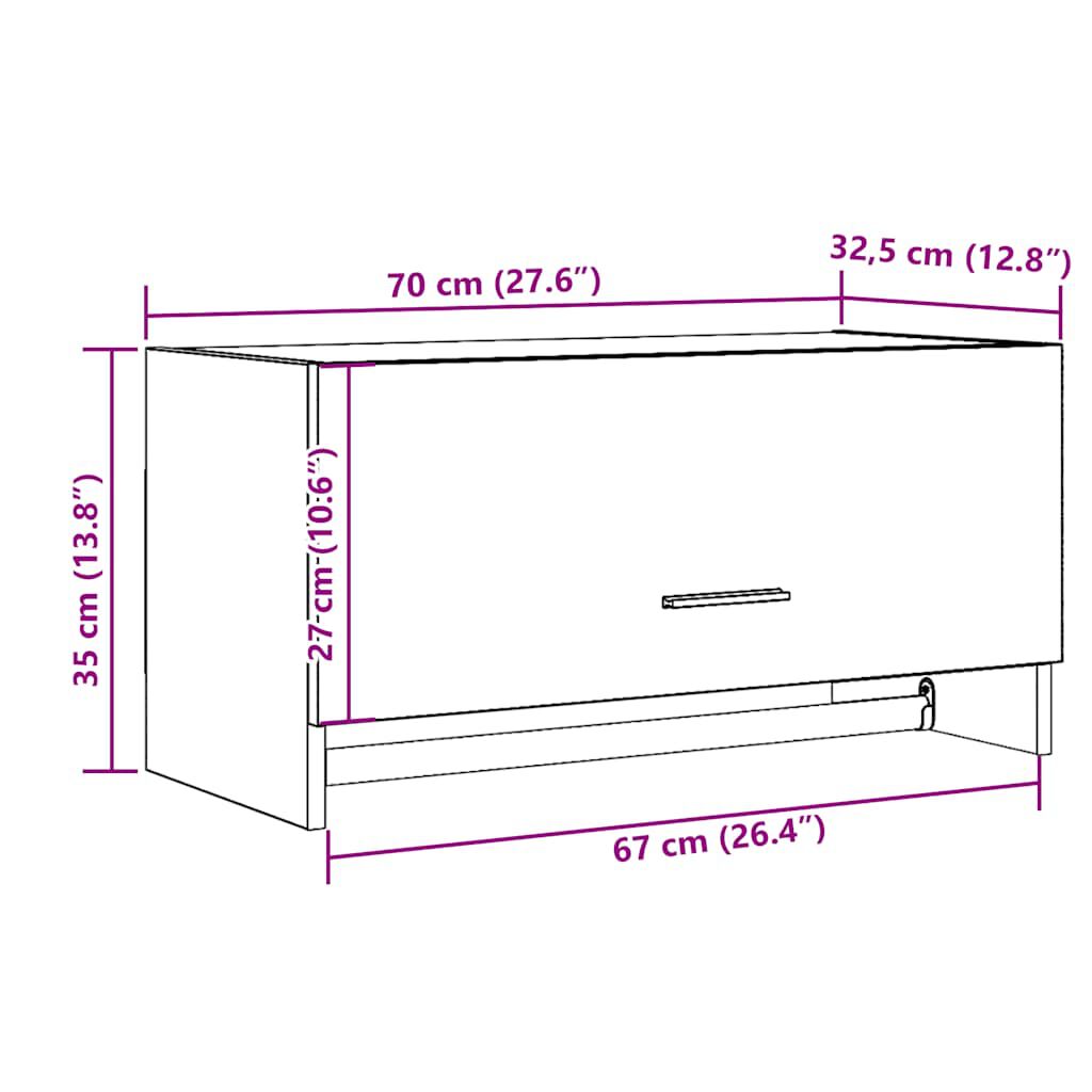 vidaXL Ντουλάπα Artisan Δρυς 70x32,5x35 cm Ξύλο μηχανής
