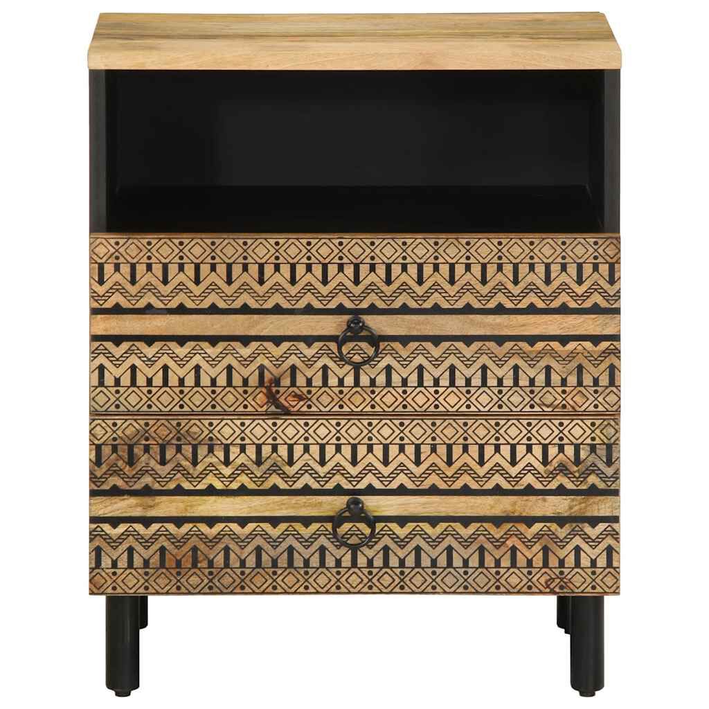 vidaXL Κρεβατοκάμαρα Μαύρο 50x33x62 cm Στερεό ακατέργαστο ξύλο Mango
