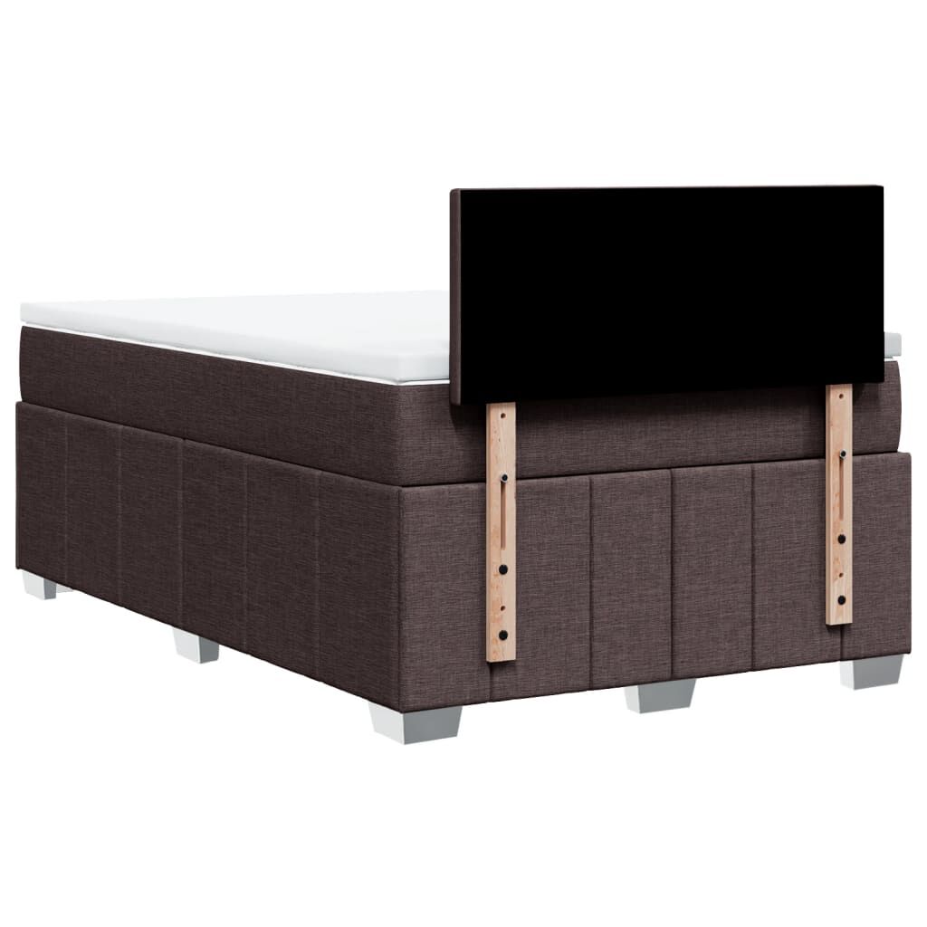 vidaXL Κρεβάτι Boxspring με Στρώμα Σκούρο Καφέ 120x200 εκ. Υφασμάτινο