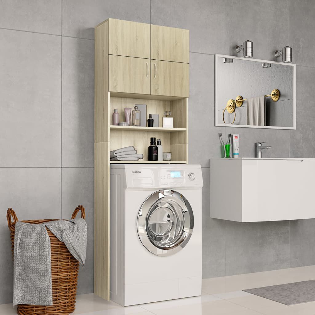 vidaXL Ντουλάπι Πλυντηρίου Χρώμα Sonoma Δρυς 64x25,5x190εκ Επεξ. Ξύλο