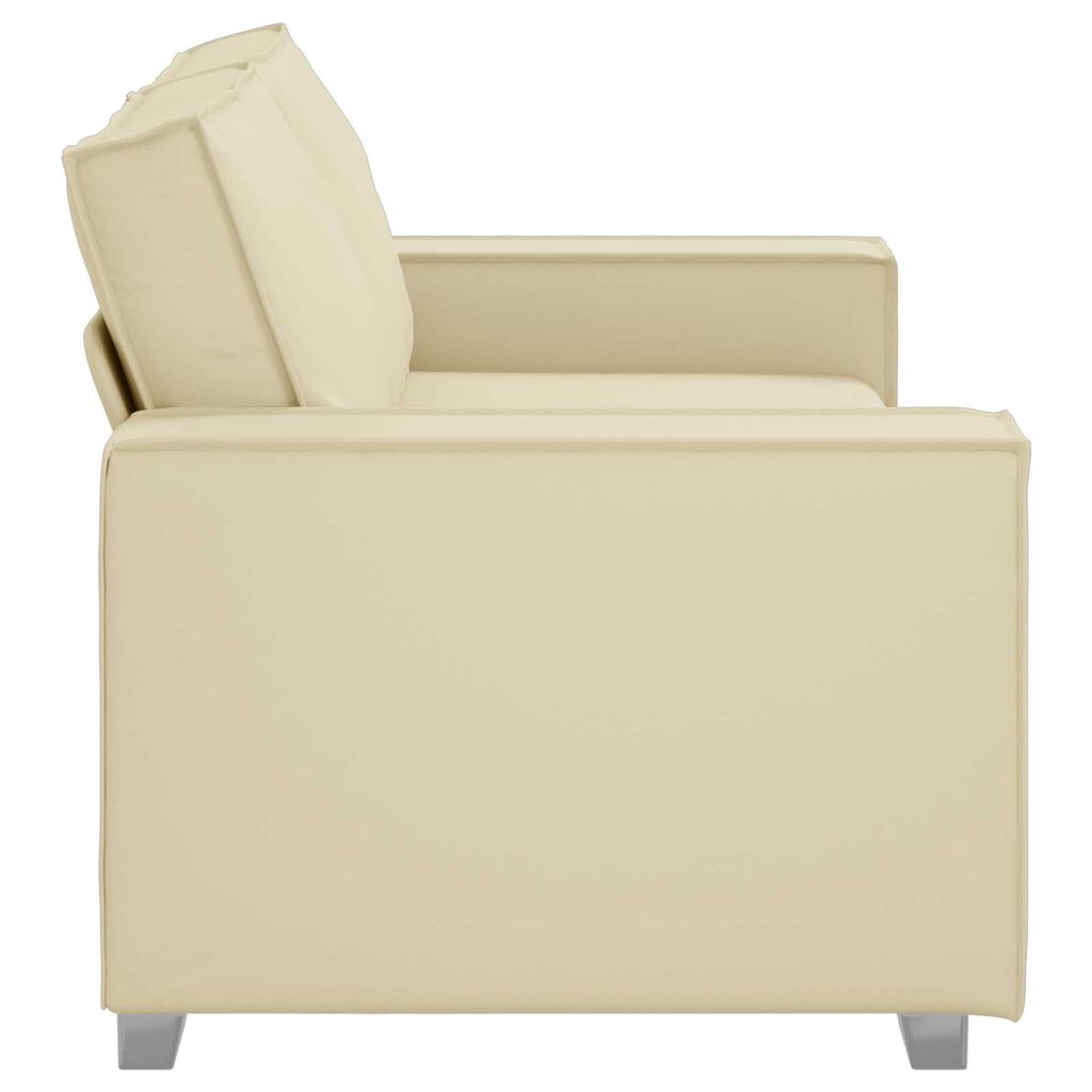 vidaXL Καναπές Loveseat 180 εκ με μαξιλάρι Κρεμ Τεχνητό δέρμα