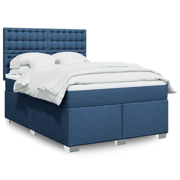 vidaXL &Kappa;&rho;&epsilon;&beta;ά&tau;&iota; Boxspring &mu;&epsilon; &Sigma;&tau;&rho;ώ&mu;&alpha; &Mu;&pi;&lambda;&epsilon; 140x200 &epsilon;&kappa;. &Upsilon;&phi;&alpha;&sigma;&mu;ά&tau;&iota;&nu;&omicron;