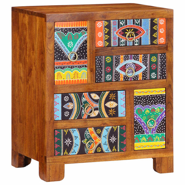 vidaXL Sideboard Πολύχρωμο 50x35x60 μασίφ ξύλο ακακίας