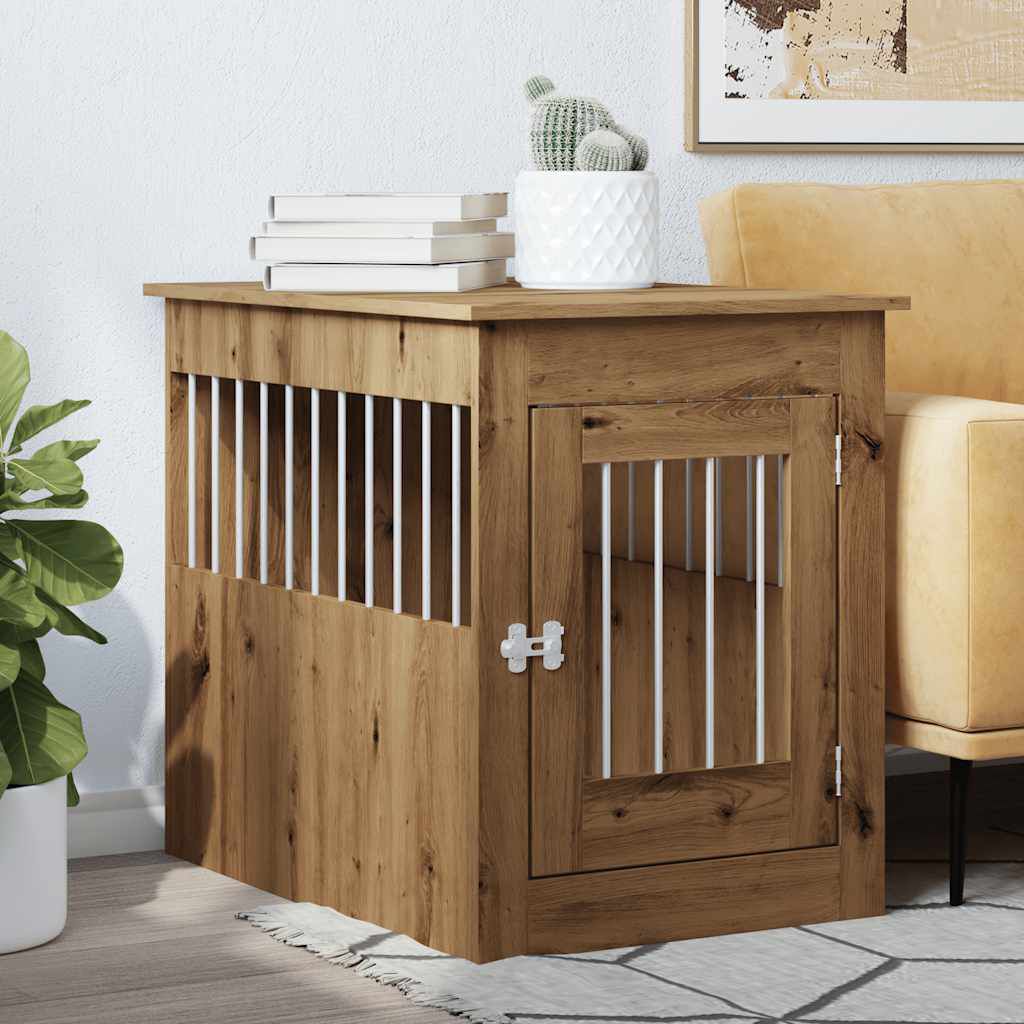 vidaXL Έπιπλα κλουβιού σκύλου Artisan Oak Κατασκευασμένο ξύλο