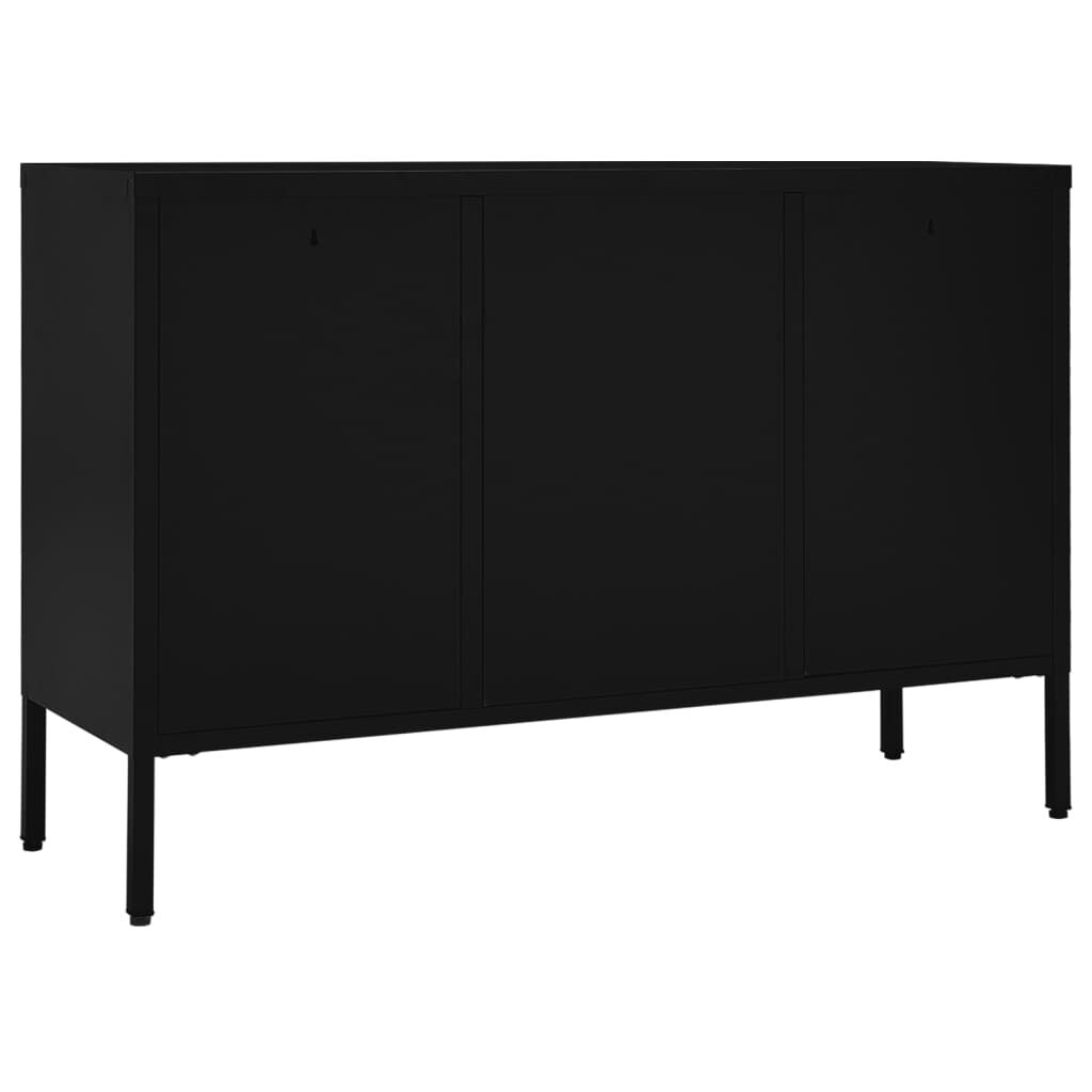 vidaXL Μπουφές Μαύρος 105 x 35 x 70 εκ. από Ατσάλι και Ψημένο Γυαλί