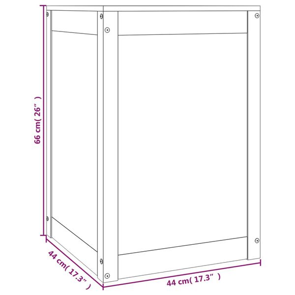 vidaXL Καλάθι Ρούχων Μαύρο 44x44x66 εκ από Μασίφ Ξύλο Πεύκου