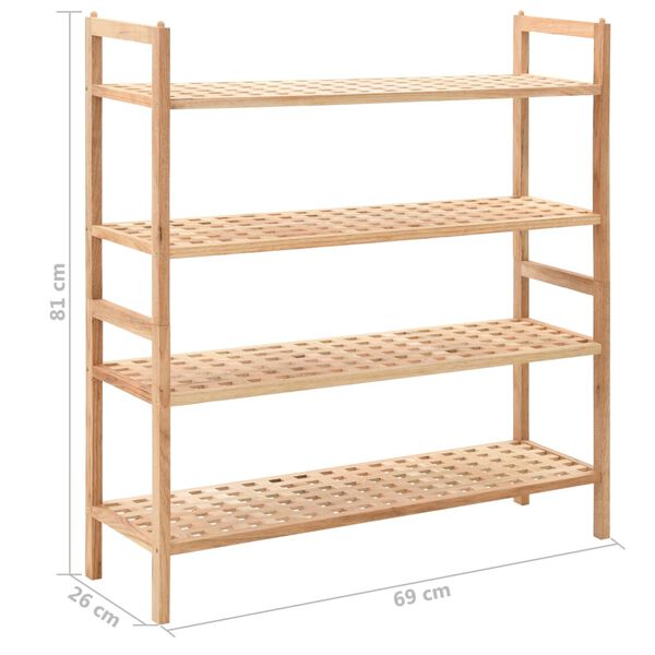 vidaXL Ραφιέρα Παπουτσιών 69 x 26 x 81 εκ. από Μασίφ Ξύλο Καρυδιάς